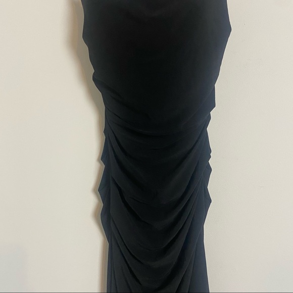 Shelli Segal Dress X-Back Ruched Jersey Bodycon black size 0 - Picture 5 of 15